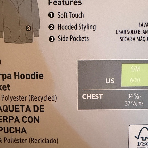 Sherpa Hooded Jacket Size S/M - Picture 5 of 5